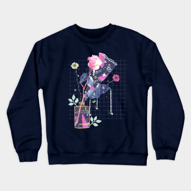 Stylish rose in a vase Crewneck Sweatshirt by Mimie20